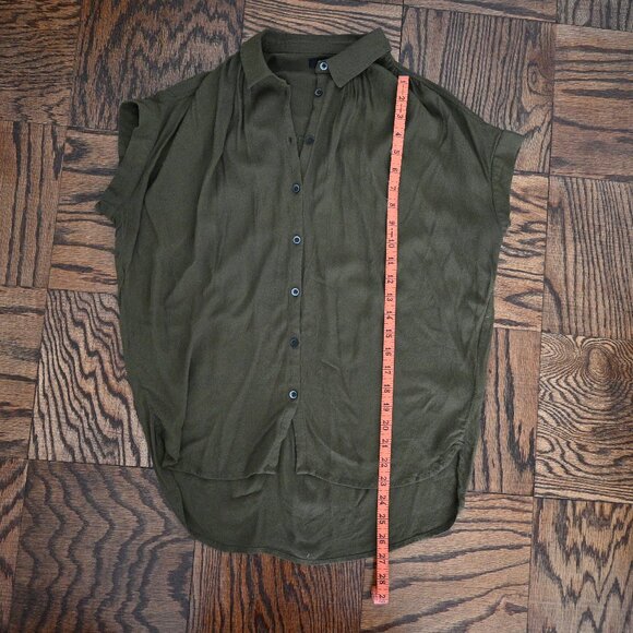 Madewell Central Drapey Shirt in Army Green – XS - Picture 6 of 13